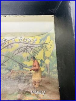 Rare Vintage WPA Diorama Native American Planting Corn Great Depression