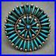 Rare-Vintage-Zuni-Native-American-Sterling-Silver-Turquoise-Cluster-Ring-UNIQUE-01-od