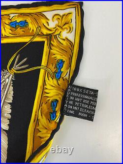 Rare Vtg Gianni Versace Bondage AW1992 Native American Print Silk Scarf