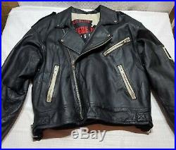 Rare Vtg MICHAEL HOBAN Native American WHEREMI Leather Jacket Size S Eagle Back