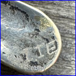 Rare Vtg Signed Native American Navajo Sterling Turquoise Baby Spoon Sugar