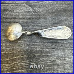 Rare Vtg Signed Native American Navajo Sterling Turquoise Baby Spoon Sugar