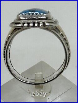 Rare W. Denetdale Navajo Tourqoise Sterling & 14k Ring Size 10