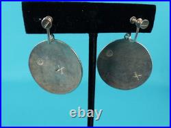 Rare Wallie Sekayumptewa Hopi Sterling Silver Overlay Native American Earrings