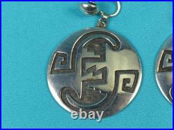 Rare Wallie Sekayumptewa Hopi Sterling Silver Overlay Native American Earrings