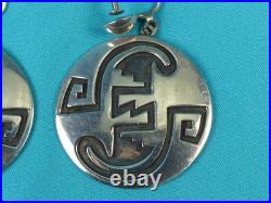 Rare Wallie Sekayumptewa Hopi Sterling Silver Overlay Native American Earrings