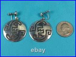 Rare Wallie Sekayumptewa Hopi Sterling Silver Overlay Native American Earrings
