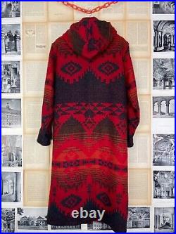 Rare Woolrich 80s Navajo Aztec Native American Long Coat Jacket