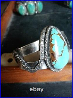 Rare Wow Navajo Sterling Fred Harvey Turquoise Snake Cuff Best Ever \ # 8