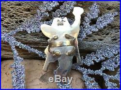 Rare Zuni Mightymouse Mop Onyx Spiny Oyster Sterling Cartoon Ring Size 8
