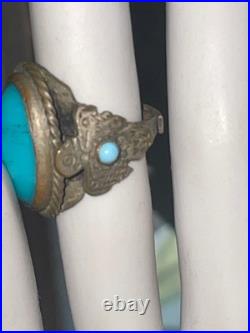 Rare very old turquoise eagle native american ring
