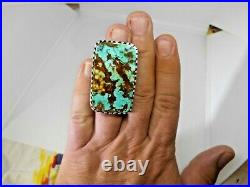 Richard Jim Navajo Ring Bisbee Turquoise Huge Statement Piece Size 7.5 Rare