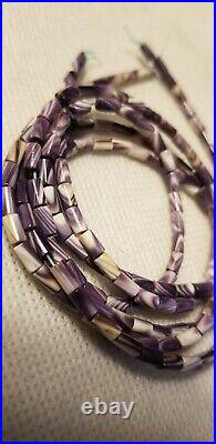 SALE! Purple Authentic Cohog Shell Native American Wampum 85 Bead RARE QUALITY