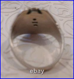 STERLING SILVER HEMATITE STONE NATIVE AMERICAN MENS RING sz. 11, RARE HTF