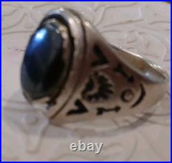 STERLING SILVER HEMATITE STONE NATIVE AMERICAN MENS RING sz. 11, RARE HTF