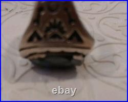 STERLING SILVER HEMATITE STONE NATIVE AMERICAN MENS RING sz. 11, RARE HTF