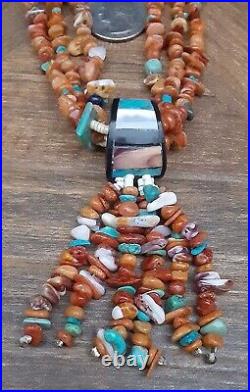 Santo Domingo DELBERT CRESPIN FAMILY Necklace Multi stone + Turquoise RARE Big