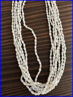 Santo Domingo (Kewa) Pueblo Mother Of Pearl Multi Strand 18 Necklace Rare