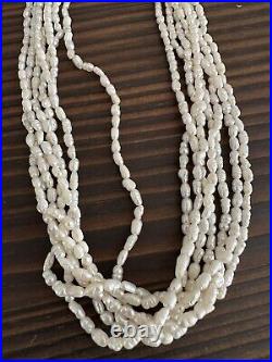 Santo Domingo (Kewa) Pueblo Mother Of Pearl Multi Strand 18 Necklace Rare