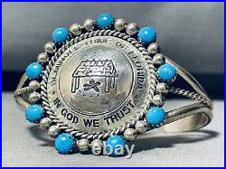 Seminole Tribe! Very Rare Vintage Turquoise Sterling Silver Bracelet