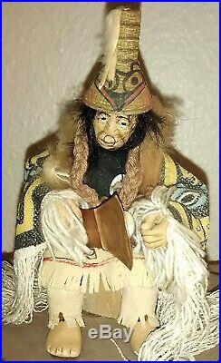 Shona Hah Lelooska Native American Hand Carved Doll 1930-70 rare miniature 4.5