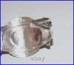 Signed OLD ZUNI STERLING SILVER Cluster CUFF Red Coral Petit Point S Pinto RARE