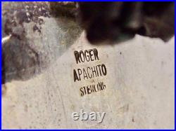 Signed Roger Apachito Navajo Rare! Spider Web Turquoise Sterling Silver Bolo