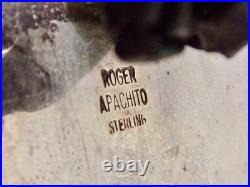 Signed Roger Apachito Navajo Rare! Spider Web Turquoise Sterling Silver Bolo
