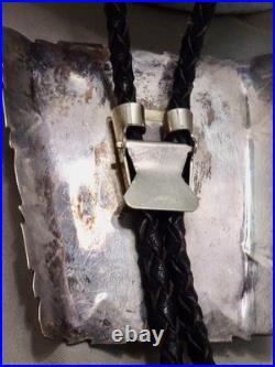 Signed Roger Apachito Navajo Rare! Spider Web Turquoise Sterling Silver Bolo