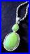 Signed-S-F-Navajo-925-Silver-RARE-Large-Green-Turquoise-Pendant-and-21-Chain-01-scuy