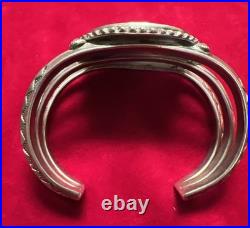 Silver Cuff Heavy Bracelet &Ring set Set Native American Antique Moss Agate Rare