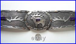 Statement RARE 14K/925 Lakota MICHAEL LITTLE ELK Belt/12 BUCKLE Native American