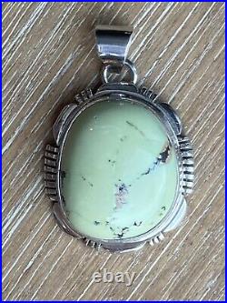Sterling Silver & Rare Pixie Turquoise Pendant By Navajo Artist Thomas Francisco