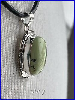 Sterling Silver & Rare Pixie Turquoise Pendant By Navajo Artist Thomas Francisco