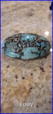 Sterling Silver Turquoise and Pyrite Belt Buckle Extremely Rare! Native American