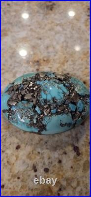 Sterling Silver Turquoise and Pyrite Belt Buckle Extremely Rare! Native American