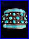 Sterling-Turquoise-Zuni-Cuff-Bracelet-Signed-66g-Rare-Native-American-Old-Pawn-01-ay
