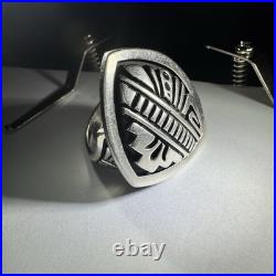 Steven Joe Begay SJB Navajo Sterling Silver 925 Shield Ring 16.9g RARE 7.5sz