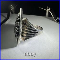 Steven Joe Begay SJB Navajo Sterling Silver 925 Shield Ring 16.9g RARE 7.5sz