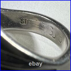 Steven Joe Begay SJB Navajo Sterling Silver 925 Shield Ring 16.9g RARE 7.5sz