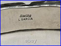 Stunning LENORA GARCIA Navajo Sterling Silver & Gemstone Bracelet. Rare to find