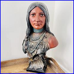Stunning Minnehaha Native American Bust Wife of Hiawatha Rare Heavy