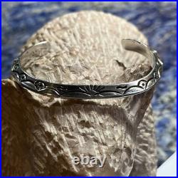 Stunning Navajo Sterling Silver Sun Ingot Carinated Stamped Cuff 26g Rare