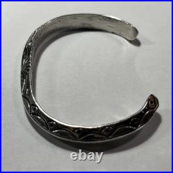 Stunning Navajo Sterling Silver Sun Ingot Carinated Stamped Cuff 26g Rare