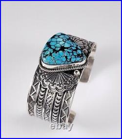 Sunshine Reeves Navajo Sterling Silver Bracelet Rare Web Hubei Turquoise