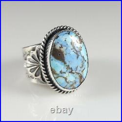 Sunshine Reeves Navajo Sterling Silver Ring Rare Gem Golden Hill Turquoise