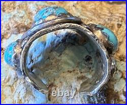 Super Rare Early Zuni DAN SIMPLICIO Massive Sterling & Turquoise Snake Ring 32G