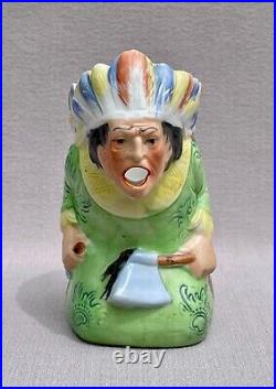 Super Rare Porcelain Schafer Vater'Native American Indian Chief' Cream Pitcher