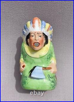 Super Rare Porcelain Schafer Vater'Native American Indian Chief' Cream Pitcher