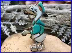 Super Rare Vintage Zuni Carol Kee Sterling Turquoise Donald Duck Ring Sz 7 Wow